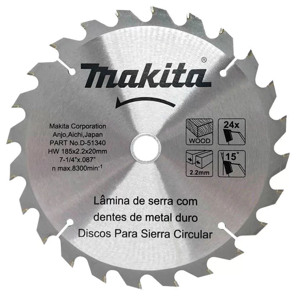 DISCO SERRA DE METAL 24 DENTES 185X20MM MAKITA-D-51340